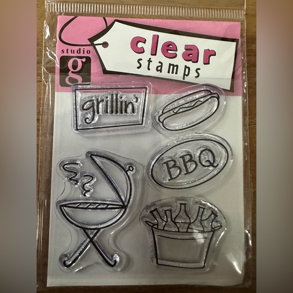 Studio G Clear Stamps BBQ Grillin' Cook-out Picnic Theme Stamping Crafts 2008